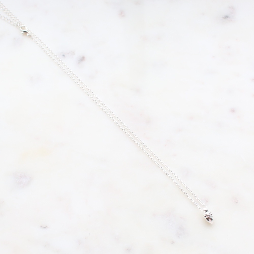 Dainty Silver Acorn Necklace - Picture 5 of 7